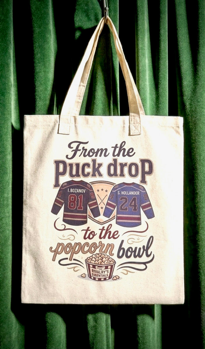 From the Puck Drop to the Popcorn Bowl Tote Bag – Hockey Rivalry Canvas Tote
