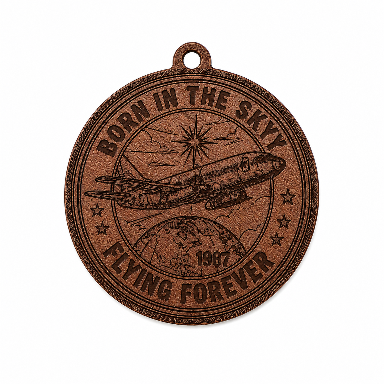 Born in the sky. Flying forever. | Boeing 737 Leather Keychain