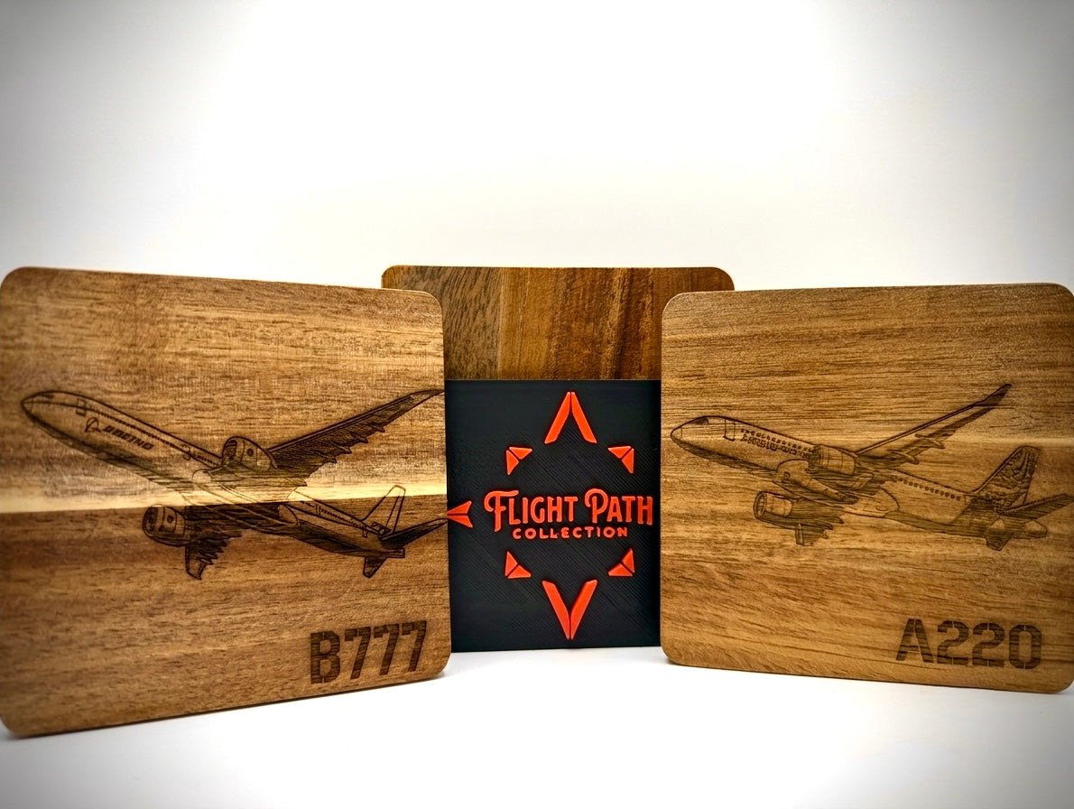 Flight Path Collection™ – Custom Aviation Coaster Set (Set of 4)