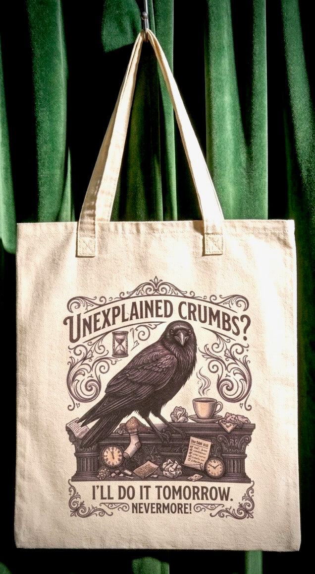 Unexplained Crumbs? Tote Bag – Edgar Allan Poe Inspired Book Crave Club Tote