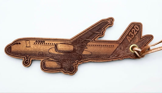 Airbus A320 Leather Bag Tag | Airplane Luggage Tag | Aviation Gift for Pilots & Travelers
